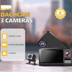 DX-3617 3-Channel Dash Cam | Front, Rear & Interior Recording | WiFi App Control, Night Vision & Parking Monitoring for Complete Vehicle Protection