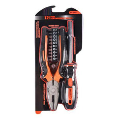 12-Piece Compact Tool Kit | All-in-One Screwdriver Set with Pliers, Wrenches, and Bits for Home, Car, and Office DIY Maintenance