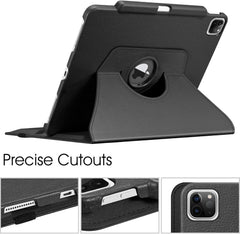 360° Rotating Case for iPad Pro 12.9" (2018–2022) – Auto Sleep/Wake Leather Cover with Pencil Holder & Multi-Angle Stand (Multi Colour)