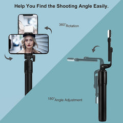 Selfie Stick, Bluetooth Extendable Selfie Stick Tripod with LED Light and Portable Tripod Stand Compatible for All iPhone and Android Smartphones