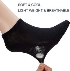 12 Pairs Ultra Thin Breathable Ankle Socks for Men & Women – Lightweight, Soft Cotton Low Cut Socks for Summer Comfort, Daily Wear & Sports (Black)