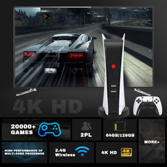4K Retro M5 Video Game Console TV-Box - Built-in 20,000 Classic Games, Dual Wireless Controllers, 64GB/128GB Storage, HDMI Output, CPS/PS1/GBA Compatible