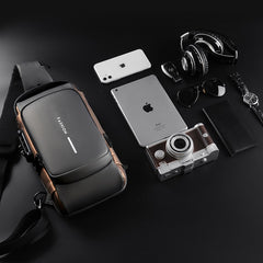 Men's Lightweight Multi-Functional Chest Bag | Fashionable Large Capacity Crossbody Shoulder Bag, Water-Proof Design for Daily Use & Travel