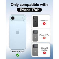 Crystal Clear Case for iPhone 17 Air 6.5" (2025) | Anti-Yellowing Hard Back, Slim Shockproof Bumper, Wireless Charging Compatible Transparent Protective Phone Cover