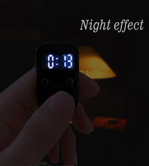 Digital LED Finger Tally Counter | Rechargeable Luminous Electronic Clicker for Prayer, Stitch Counting & Tasks | Bright Display, Adjustable Strap, Modern Grey