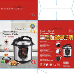 6L Smart Digital Pressure Cooker – Multi-Function Electric Rice Cooker with Non-Stick Inner Pot, LED Display & Stainless Steel Design for Fast, Healthy Meals