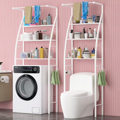 2/3 Layer Washing Machine Stand and Bathroom Storage Rack | Shelf with Towel Rack, Durable Laundry Organizer with Wheels