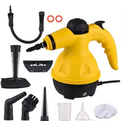 Powerful Pressurized Handheld Steam Cleaner – 9-Piece Multipurpose Cleaning Kit for Kitchen, Bathroom, Car, and Windows – Deep Cleans Grease, Grime & Stains