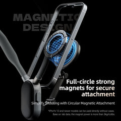 Magnetic Neck Mount - Hands-Free POV/Vlog Phone Holder, Flexible 360° Rotation, Adjustable Multi-Angle Design, Universal for iPhone & Android, Soft Silicone Lazy Bracket