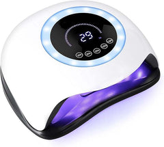 UV LED 168W Nail Lamp | Professional Nail Dryer with 42 LEDs for Gel Polish, Fast Curing with 4 Timer Settings, Colorful LED Ring & Smart Sensor for Salon & Home