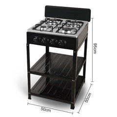 4-Burner Outdoor Gas Stove with Detachable Legs – Heavy-Duty Portable Propane Cooking Stove for Camping, RV Trips, Patio Parties & Backyard BBQ Grilling