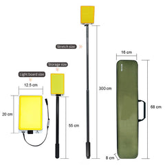 DC 12V BBQ Night Party Light | Dual Color White & Yellow LED Camping Lamp | Portable Telescopic Rod Outdoor Lighting for Cars, Tents & Picnics