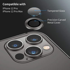 Camera Lens Protector for iPhone 13 Pro (6.1") and iPhone 13 Pro Max (6.7") | 9H Hardness Tempered Glass, Metal Ring Cover, HD Clear, Easy Installation Kit (1 Set)