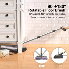Wireless Electric Sweeper Carpet Cleaner | Handheld Portable Floor Cleaning Machine with Rotating Mop | Rechargeable Lightweight Household Cleaner for Carpet, Tile & Hardwood
