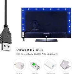 5m Bluetooth LED Strip Light with USB – RGB TV Backlight, Smart App Control, Music Sync, and Remote Function for Home, Gaming Room & TV Decoration