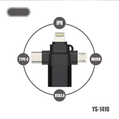 3-in-1 OTG Adapter – USB 3.0 High-Speed Hub with SD/TF Card Reader & Charging Port | Universal Connector for Smartphones, Tablets, Laptops & More