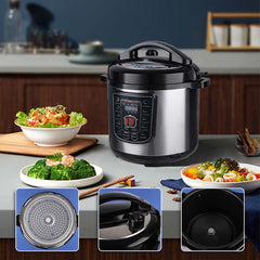 8L Smart Digital Pressure Cooker – Multi-Function Electric Rice Cooker with Non-Stick Inner Pot, LED Display & Stainless Steel Design for Fast, Healthy Cooking