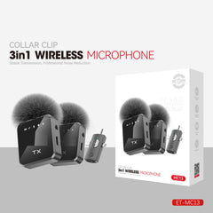 3-in-1 Lavalier Wireless Microphone System | 2 Wireless Mics for iPhone, iPad, Android | Plug & Play for Recording, Streaming, Vlogging, Podcasts & Interviews