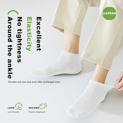 Men’s Breathable Cotton Ankle Socks (White) – 6 Pairs Lightweight, Soft & Moisture-Wicking Low Cut Socks for Running, Gym, Office & Everyday Comfort