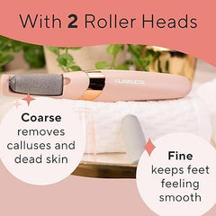 Flawless Pedi – Electronic Foot Care Tool with Dual Speed Rollers, LED Precision Light, Rechargeable Callus Remover for Smooth, Soft, Salon-Quality Feet at Home