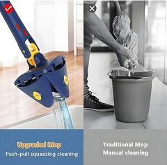 Rotatable Adjustable Triangle Cleaning Mop | Stainless Steel Long Handle for Easy Cleaning, 360° Swivel Head for Corners & Under Furniture