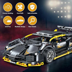 1215-Piece Sports Car Building Blocks Set - 1:14 Scale Supercar Model, STEM Engineering Toy for Boys, Girls & Adults, Collectible Display Racing Kit