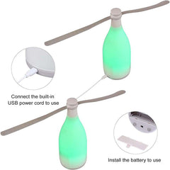 2-in-1 Fly Repellent Fan – USB Rechargeable Table Fan with Built-in LED Light, Eco-Friendly Mosquito & Insect Deterrent for Indoor & Outdoor Use