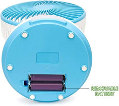 USB Rechargeable Table Fan with LED Lighting Lamp | Portable Dual-Function Fan for Home, Office, and Travel | Convenient Cooling and Illumination