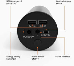 Multi-Functional Portable Power Supply | 12W USB Rechargeable Emergency Light | Ideal for Outdoor Camping, Hiking, and Tent Lighting | Compact Power Backup