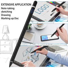 Digital Active Stylus Pen – Precision Drawing & Writing Pen with Palm Rejection | Compatible with iPad, iPhone & Android Tablets, Rechargeable Fine-Tip Pen (Black)