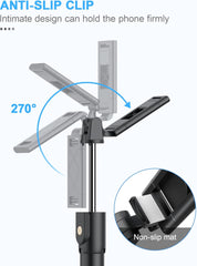 3-in-1 Bluetooth Selfie Stick Tripod with Remote Control | Telescopic Aluminum Alloy Monopod, Portable & Lightweight for iPhone & Android Smartphones