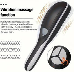 Electric Scalp Massage Comb - Rechargeable Hair Growth & Stress Relief Tool with LED Light Therapy, 3 Vibration Modes, Portable Head Massager for Relaxation & Circulation
