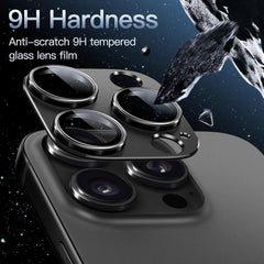 Camera Lens Protector for iPhone 16 Pro/Pro Max | 9H Tempered Glass with Matte Metal Plate