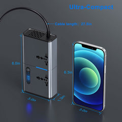 200W Universal Socket Power Inverter - 12V/24V DC to AC Converter with Dual USB Charging Ports for Phones, Tablets & Laptops, Multi-Purpose Car Power Adapter