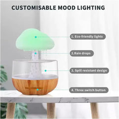 Rain Cloud Night Light Aromatherapy Humidifier | 380ML 7-Color Night Light with 3 Power Levels, Water Drop Sound, Cold Fog for Sleep, Relaxation, Yoga, Bedroom, Home, Office