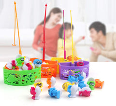 Fishing Game Electronic Musical Rotating Toy - 45 Fish & 4 Rods, Interactive Learning Game for Kids, Fun Family Play & Birthday Gift (Blue)