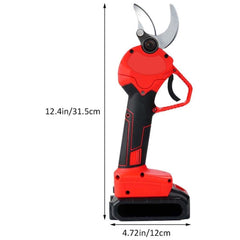 Cordless Electric Pruning Shears | Garden Tree Branch Pruner with 30mm Cutting Diameter, 2 Rechargeable 2Ah Lithium Batteries, 6-8 Working Hours