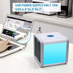 3-in-1 Arctic Air Cooler – Portable Mini AC, Humidifier & 7-Color LED Light | Ultra Quiet, Energy Efficient Cooling Fan for Home, Office & Travel