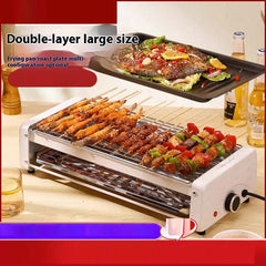 Electric Smokeless Grill – Nonstick Indoor Griddle Pan with Adjustable Temperature Control, Perfect for Frying, Baking & Stewing – Easy Clean Cooking Appliance (White)
