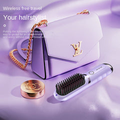 2-in-1 Electric Hair Styler – Rotating Curling Iron & Straightener Brush with Negative Ion Technology, Fast Heating, Frizz Control & Smooth Styling Tool (Multi-Colour)