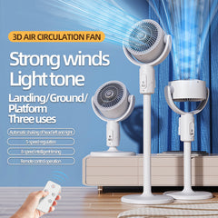 5-Speed Floor Fan – Adjustable Height, Rechargeable Battery, Timer Control, 90° Oscillation & Quiet Cooling for Bedrooms, Living Rooms, Offices & Whole Room Air Circulation