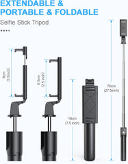 3-in-1 Bluetooth Selfie Stick Tripod with Remote Control | Telescopic Aluminum Alloy Monopod, Portable & Lightweight for iPhone & Android Smartphones