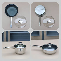 12-Piece Stainless Steel Cookware Set - Induction Compatible Cookware with Modern Design for Gas, Electric & Ceramic Stoves, Durable Pots & Pans for Everyday Cooking