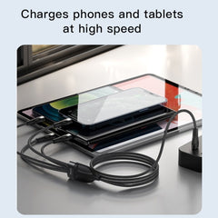CA110 4-in-1 Type-C Data Cable – Multi-Device Charging Cable with 2 Type-C and 2 Lightning Connectors, 120cm Nylon Braided Fast Charger, 20W 4A Output