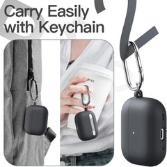 Silicone Case for AirPods Pro 2nd/1st Gen | Shockproof Cover with Keychain, Hard PC Interior & Visible LED for 2023-2019 Models