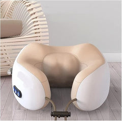 Neck U-Shaped Vibrating Travel Massage Pillow | Ultimate Comfort and Relaxation for Travel and Home | 3D Vibration Massage with Heat