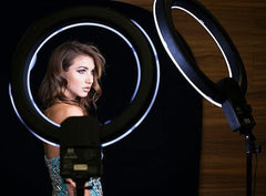 13-Inch Ring Light Photography Lighting Kit – Adjustable LED Ringlight with Tripod Stand, Phone Holders & USB Power for YouTube, TikTok, Makeup & Live Streaming
