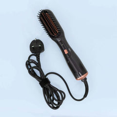 Professional 3-in-1 Hair Styling Brush with Hair Dryer, Straightener & Volumizer | Ionic Technology, Multiple Heat Settings for All Hair Types, Anti-Frizz Blowout Styler Brush