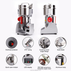 800g Electric Food Grinder – High-Speed Stainless Steel Mill Machine for Herbs, Spices, Pepper, Rice & Flour – Compact, Durable & Multi-Purpose Kitchen Grinder