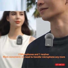 3-in-1 Lavalier Wireless Microphone System | 2 Wireless Mics for iPhone, iPad, Android | Plug & Play for Recording, Streaming, Vlogging, Podcasts & Interviews
